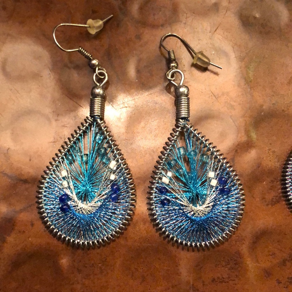 Colorful woven drop earrings set (2 pairs) - Picture 7 of 8